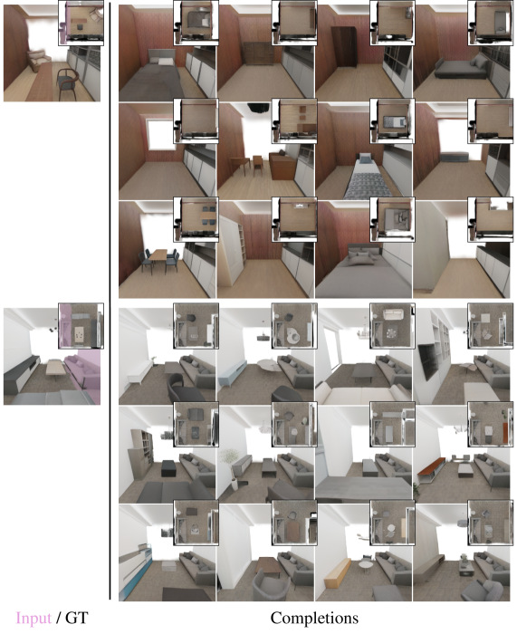 Additional scene completion samples
