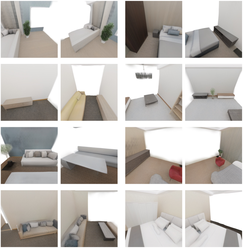 Additional 3D-FRONT unconditional generations