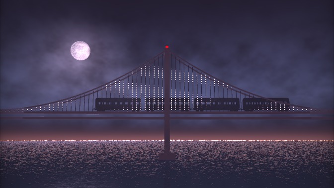 cross-sea bridge Shadertoy thumbnail.