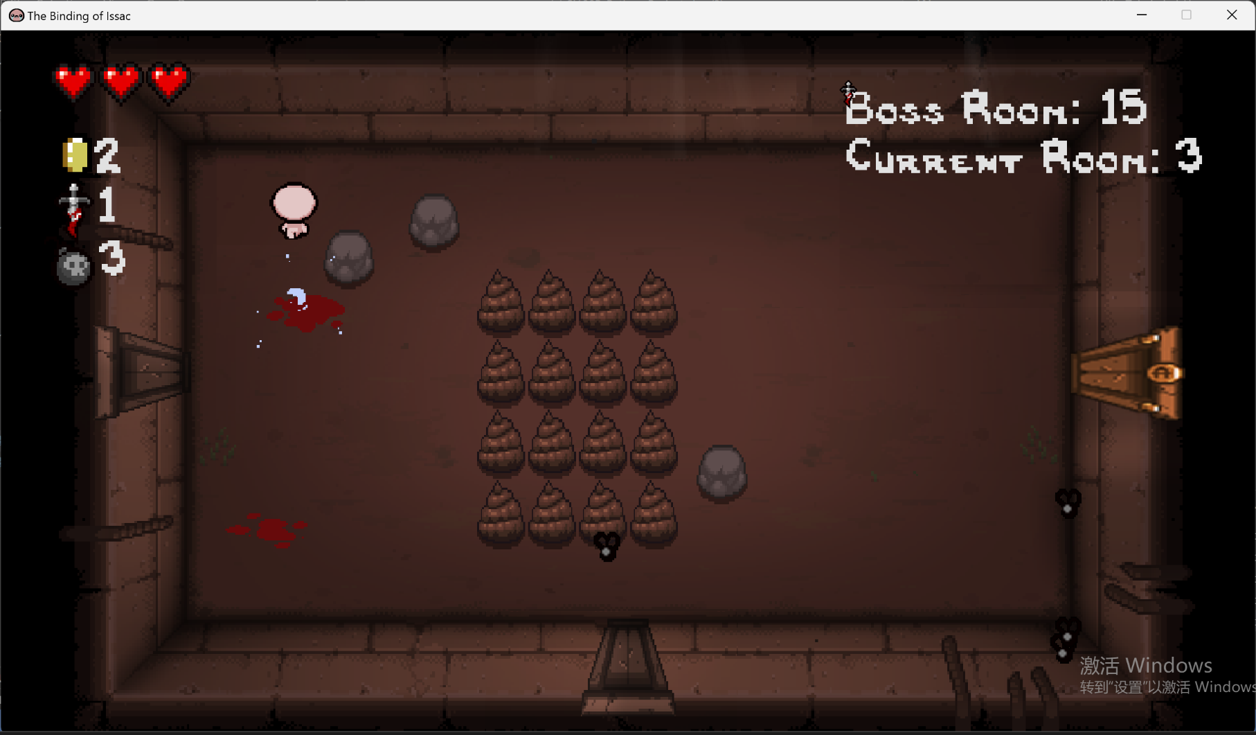 Screenshot showing room obstacles and combat-room layout.
