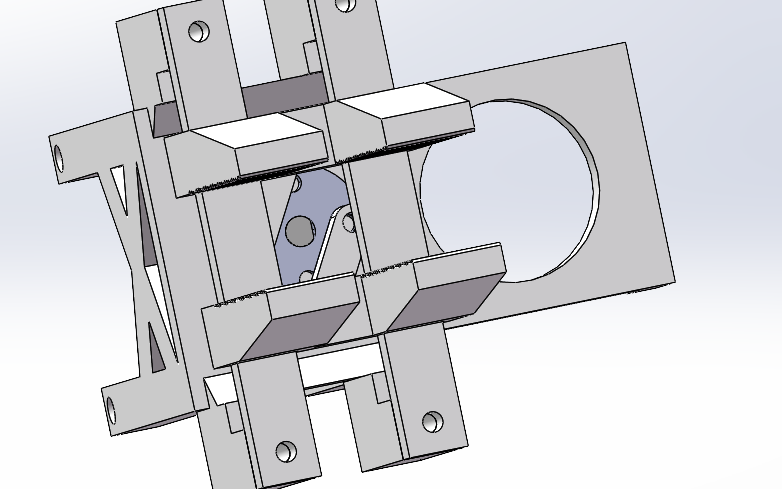 Final linkage gripper design for the SI190C 6-DOF robot arm.